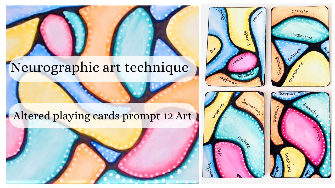 Altered cards prompt 12 art using Neurographic art technique