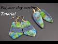 experiment: translucent polymer clay,sculpey metallic,alcoholic inks and gold leaf earrings tutorial