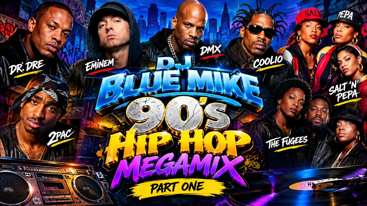 Watch DJ Blue Mike 90's Hip Hop MegaMix Pt 1 | Dr Dre, 2Pac, Eminem, DMX, Coolio, Fugees, Salt N Pepa, BIG on YouTube Watch DJ Blue Mike 90's Hip Hop MegaMix Pt 1 | Dr Dre, 2Pac, Eminem, DMX, Coolio, Fugees, Salt N Pepa, BIG on YouTube