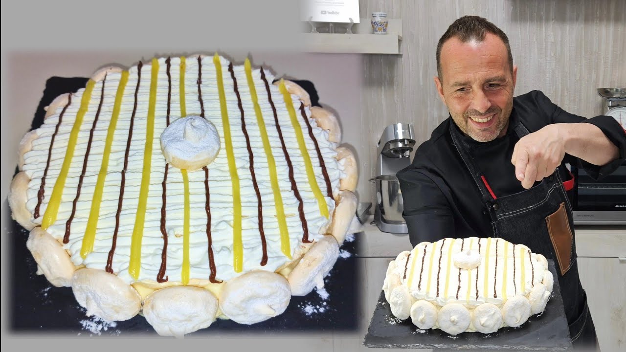TORTA MERINGATA CON MERINGA ALL'ITALIANA 🇮🇹 Cialde croccanti e ripieno cremoso.Corso di pasticceria