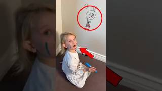 Dad Transforms Kid’s Wall Scribble into a Masterpiece!😱 #shortvideo