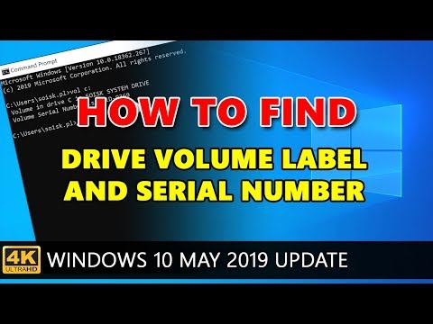 Windows 10: How to find drive volume label and serial number using command line