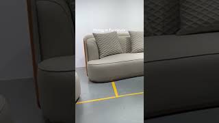 Hermes Orange Color Leather Sofa Matching White Luxury Customized Sofa Living Room Couch #factory