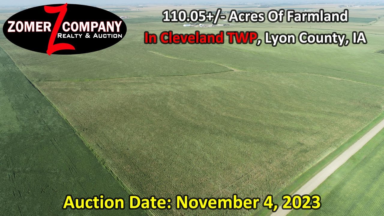 110.05+/ Acres Of Farmland Located In Cleveland TWP, Lyon County, IA