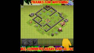 LATIHAN attack TOWN HALL 4, Menggunakan GIAT, GOBLIN, WALL BREAKER, short video