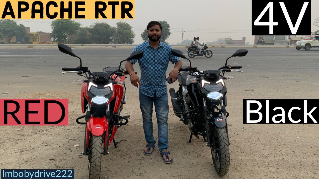21 Tvs Apache Rtr 160 4v Bs6 Tvs Apache Rtr 4v Bs6 Black Colour Full Review In Hindi Apache 4v Youtube