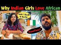Indian girl  african boy  couple in ivory coast  abdijan