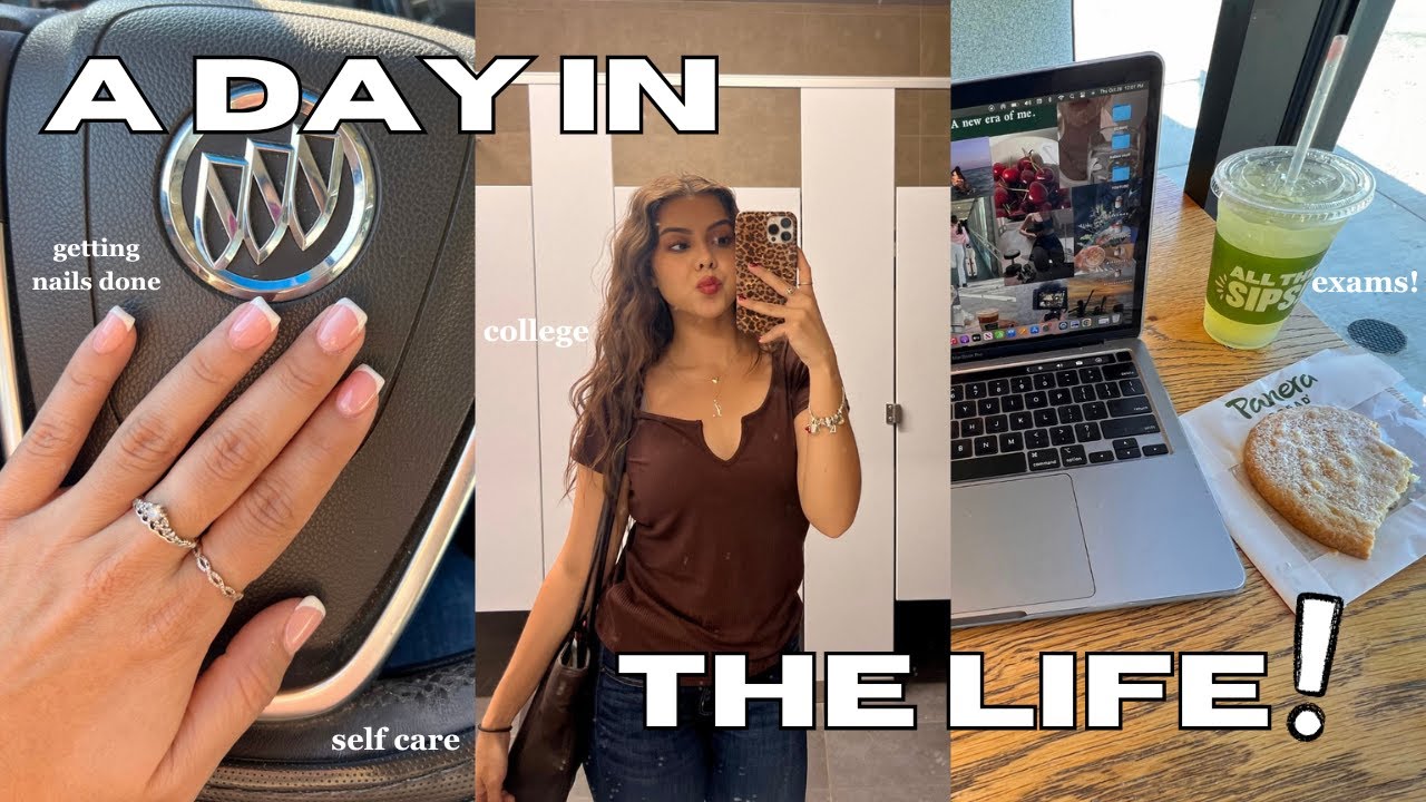 College Student Fall Day! Day in the life!  🧸🧋school, homework, nails, cozy day