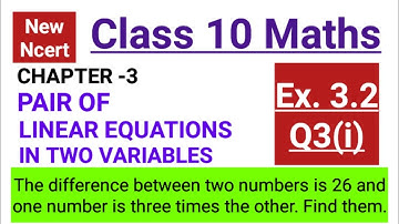 Class 10 Maths - Ex.3.2 Q3(i) - Chapter 3 - Pair Of Linear Equations in Two Variables - NCERT