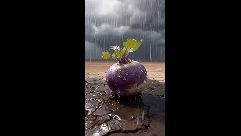 The rabbit saved the turnip plant from drying out by watering it #ai #tree #save #water #4k #video
