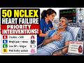 50 NCLEX heart failure Priority Interventions Cardiac Nursing #2026  #education #study #explore
