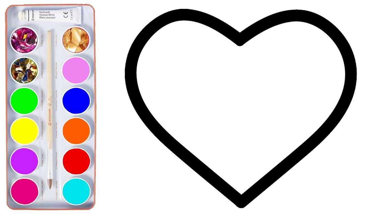 Heart Coloring Pages for Children - How to Draw Hearts for Baby - Coloring Pages For Kids