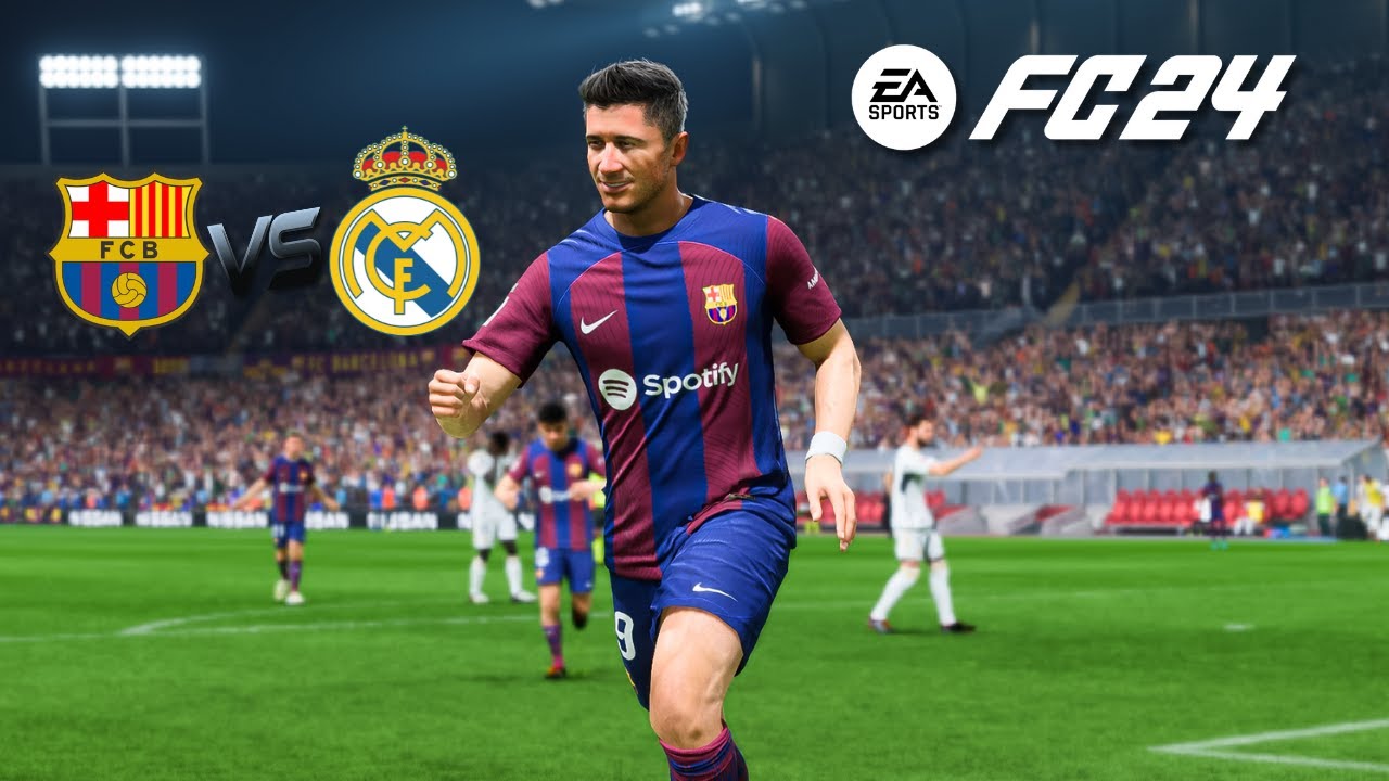 FC 24 PC | BARCELONA VS REAL MADRID | FULL MATCH GAMEPLAY 2024 - YouTube