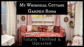 My Whimsical Cottage Garden Room Totally Recycled & Thrifted #Cottagecore #diy #decor #thrifting