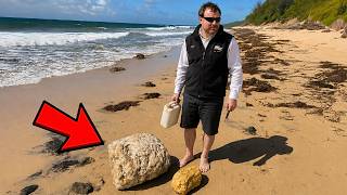 Fisherman Found Foul-Smelling Stones on Beach Gut Told Him to Break One Open