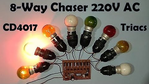 220V 230V bulb chaser circuit | AC flasher BT136 Triac | CD4017 NE555 IC Project