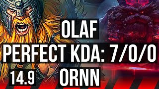 OLAF vs ORNN (TOP) | 7/0/0, 6 solo kills, 800+ games, Godlike | KR Master | 14.9