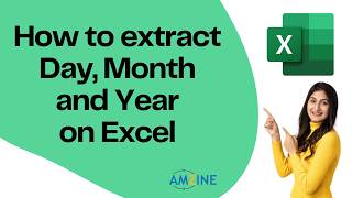 How to extract Day, Month and Year on Excel. #Excelclasses #ExcelDashBoard #Macros #Amzine Institute