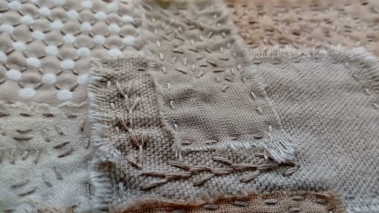 How I Slow Stitch Using Randomly Selected Fabric Scraps And Threads -  Intuitive Hand Stitching 