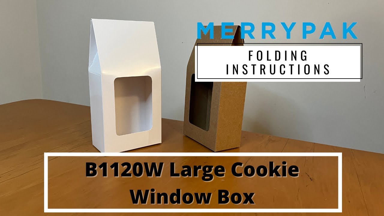 B1120W Large Cookie Window Box Folding Instructions - YouTube