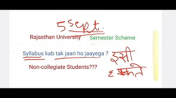 Rajasthan University Syllabus 2023-24 | Semester Scheme | Syllabus Upload Soon...#ru_syllabus2023-24
