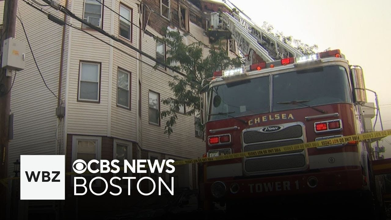 Massachusetts apartment fire displaces dozens of people - YouTube