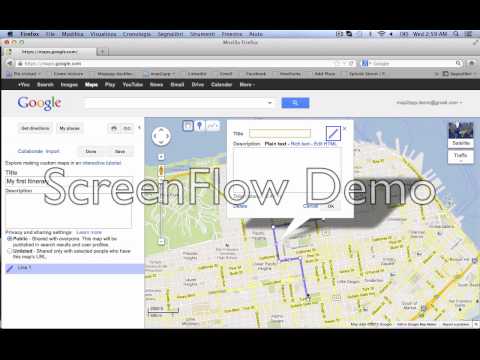 Creation of a KML file using Google Map