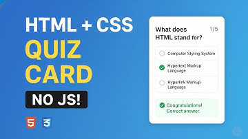 How to Create Interactive Quiz Card Using HTML & CSS (No JavaScript)