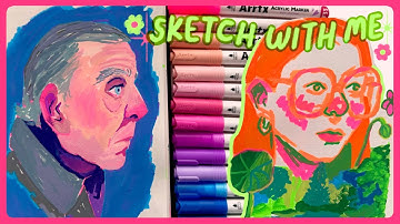 SKETCH WITH ME ✿ Trying Arrtx Acrylic Markers (60 Colors Set)