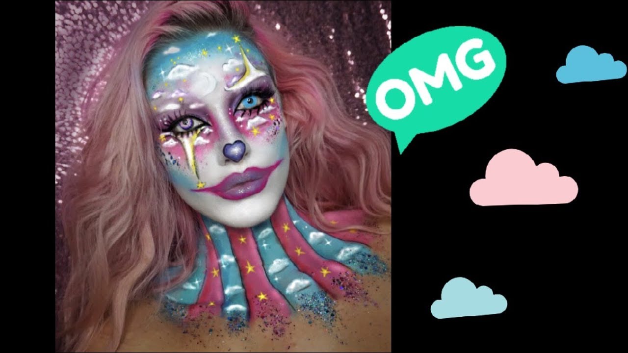 HAVE I TAKEN THE CLOUD MAKEUP TREND TOO FAR? Clown makeup tutorial.