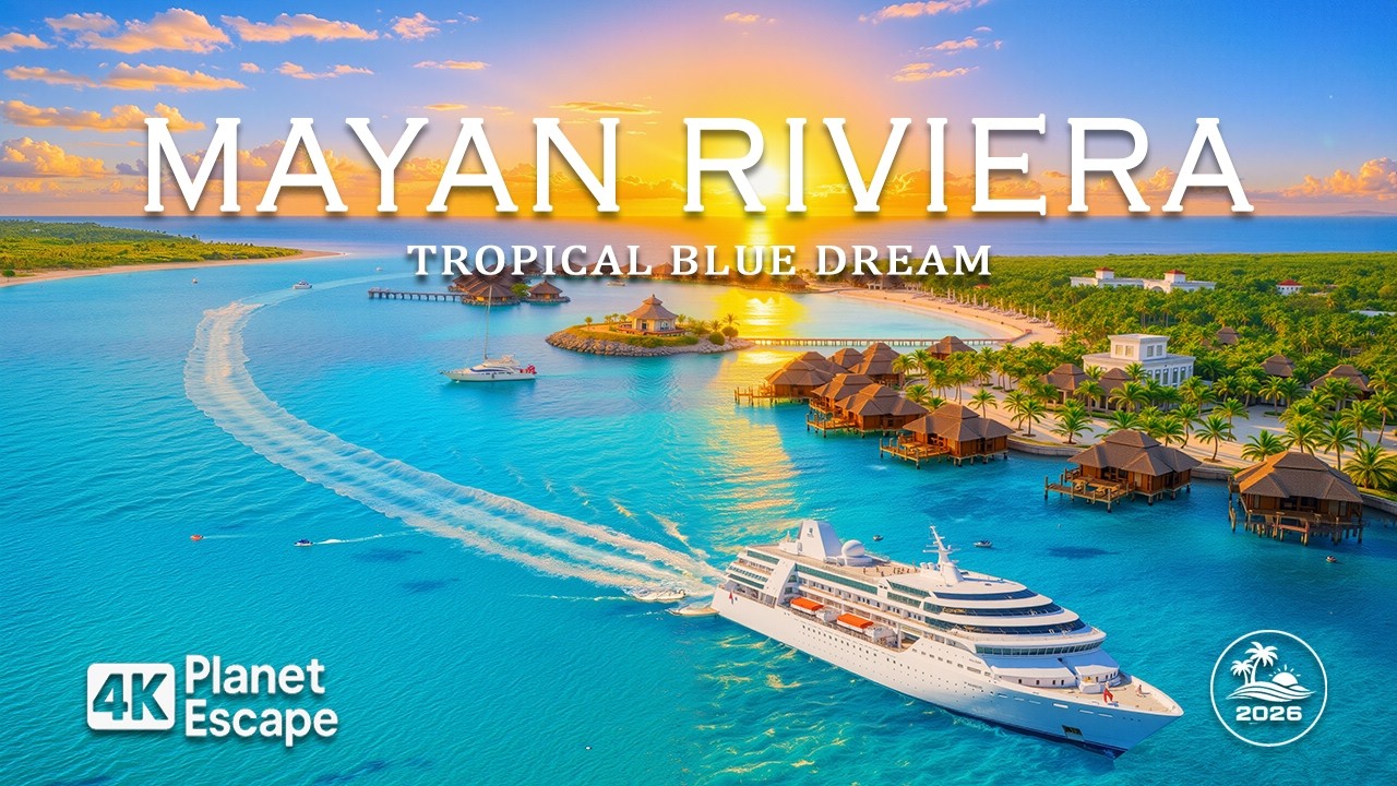 Майская Ривьера, Мексика. Видеосъемка с дрона в формате 4K | Тулум, Канкун: бирюзовые пляжи, сеноты