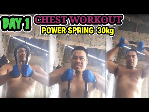 CHEST WORKOUT WITH SPRING BAR 30KG - YouTube