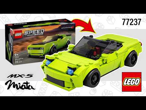 LEGO Speed Champions Mazda Miata NA (77237)[262 pcs] Alternate Build for Dodge Challenger | Review