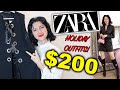 $200 ZARA TRY ON HAUL!!! Holiday Party Outfit Ideas | Thrifted Zara Haul 2021