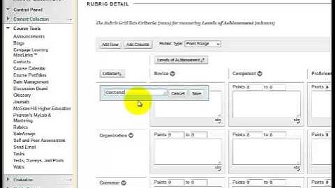 Create Blackboard Rubrics