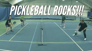 Take me down to pickleball city where the balls are yellow and the kitchen is pretty