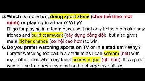 DOING SPORT ALONE OR PLAYING IN A TEAM? DO YOU PREFER WATCHING SPORTS ON TV OR IN A STADIUM - B