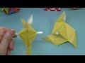 吹きかけるとクルクルと回る・折り紙1枚と糊と綿棒を使います・Origami ・Mr coin origami channel１５