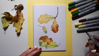 Рисуем осенние листья вместе с Евгенией Липатовой   @JaneLip Art
