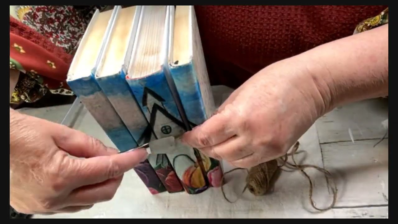 DIY Dollar Tree Book Stack | Spring Decor with Original Art & Twine Bow 🌷📖