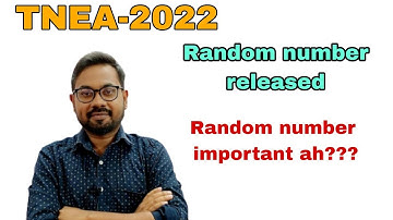 TNEA-2022 | Random number Released| Random number important or not??
