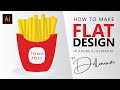 How to Create Flat Design - Illustrator Tutorial - French Fries Box - Vector Illustration