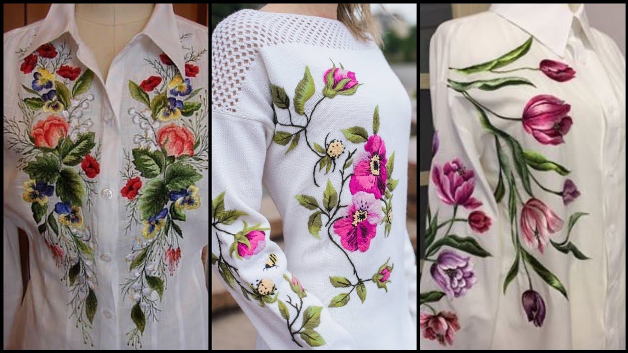 Brazilian hand Embroidery Patterns/Vintage hand Embroidered top designs