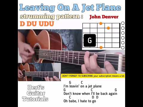 Leaving On A Jet Plane - John Denver guitar chords w/ lyrics & strumming tutorial ver. 2 FULL