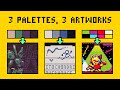 Testing out 3 brand new pixel art palettes