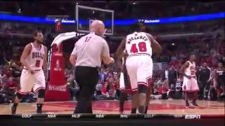 Mohammed get Lebron James Pushed Down By Nazr Mohammed! NBA Playoffs 2013