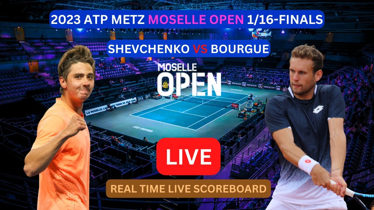 Alexander Shevchenko Vs Mathias Bourgue LIVE Score UPDATE Today Tennis ATP Metz 2023 Moselle Open