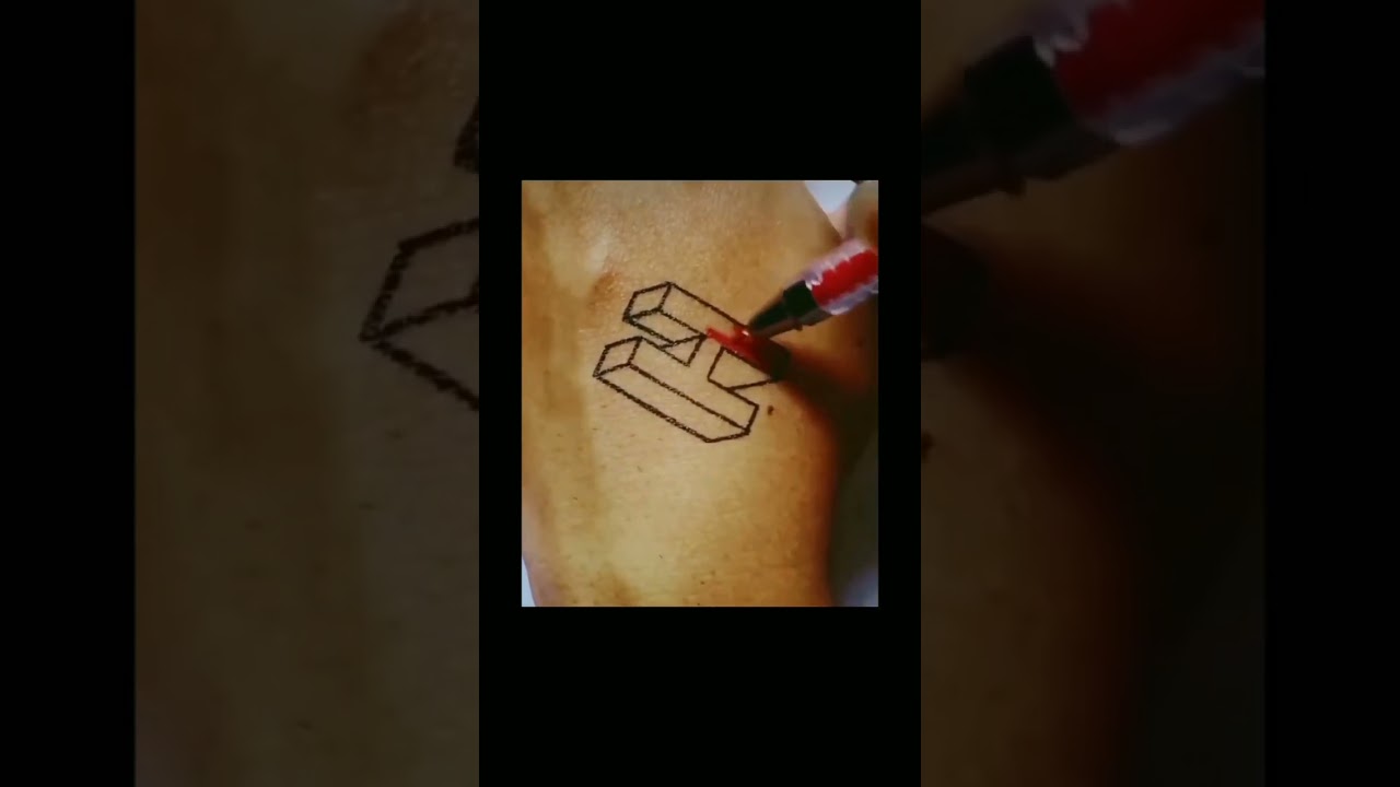 3D "H" tattoo idea 