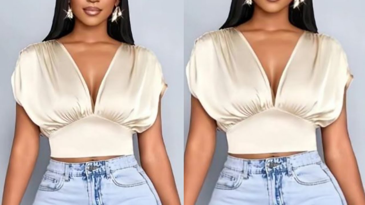 Как сшить топ с присборенными плечами и сборками под грудью.