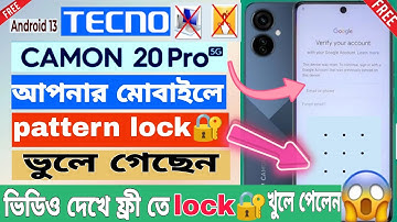 Tecno Camon 20 Pro (CK7n) Frp Bypass Android 13♨️Tecno Camon 20 Pro Google Account Bypass✅